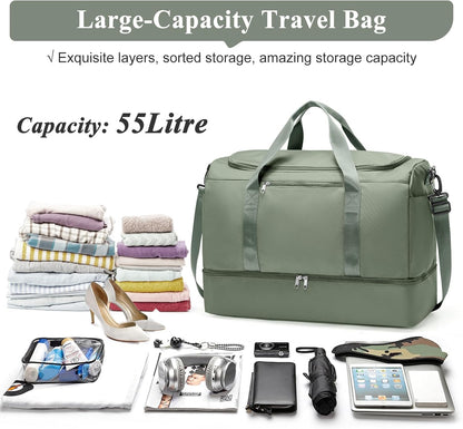 Extra Large Travel Duffle Bag, Carry-On Weekender Bags for Women Travel - Colors B