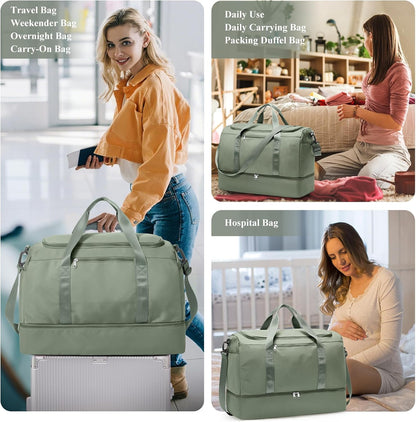 Extra Large Travel Duffle Bag, Carry-On Weekender Bags for Women Travel - Colors B