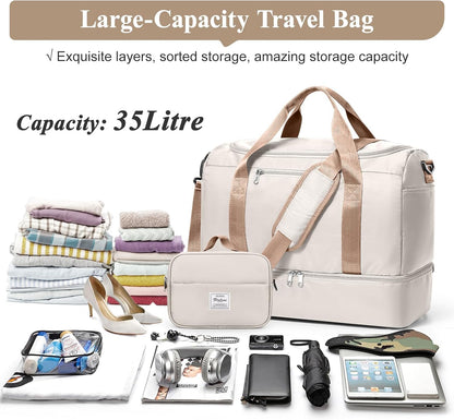 Extra Large Travel Duffle Bag, Carry-On Weekender Bags for Women Travel - Colors B