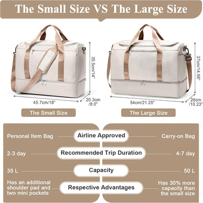 Extra Large Travel Duffle Bag, Carry-On Weekender Bags for Women Travel - Colors B
