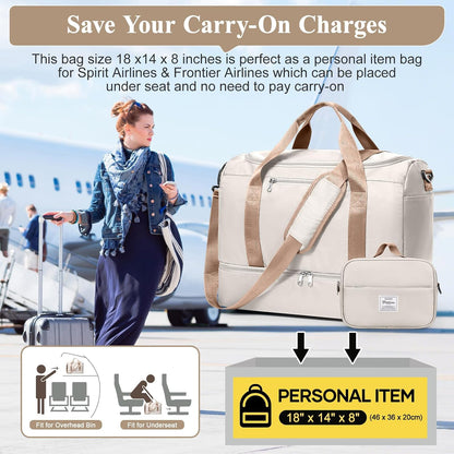 Extra Large Travel Duffle Bag, Carry-On Weekender Bags for Women Travel - Colors B