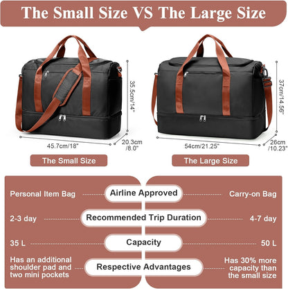 Extra Large Travel Duffle Bag, Carry-On Weekender Bags for Women Travel - Colors B