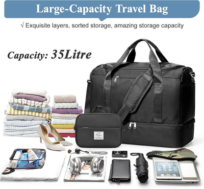 Extra Large Travel Duffle Bag, Carry-On Weekender Bags for Women Travel - Colors B