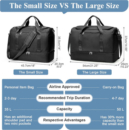 Extra Large Travel Duffle Bag, Carry-On Weekender Bags for Women Travel - Colors B
