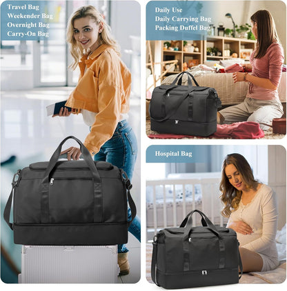 Extra Large Travel Duffle Bag, Carry-On Weekender Bags for Women Travel - Colors B