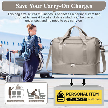 Extra Large Travel Duffle Bag, Carry-On Weekender Bags for Women Travel - Colors B