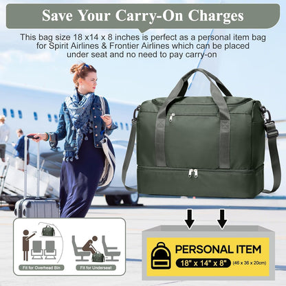Extra Large Travel Duffle Bag, Carry-On Weekender Bags for Women Travel - Colors B