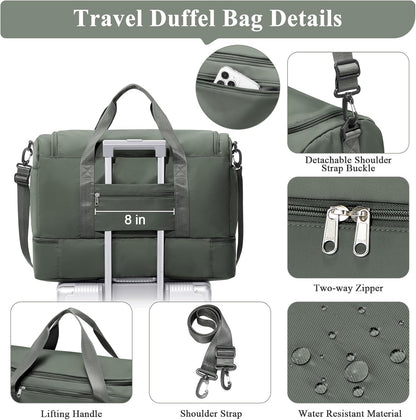 Extra Large Travel Duffle Bag, Carry-On Weekender Bags for Women Travel - Colors B