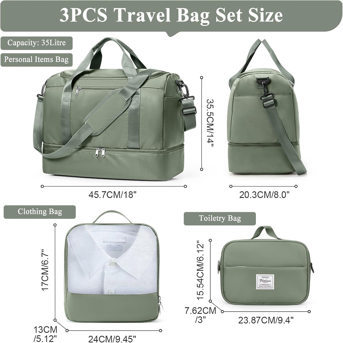Extra Large Travel Duffle Bag, Carry-On Weekender Bags for Women Travel - Colors B
