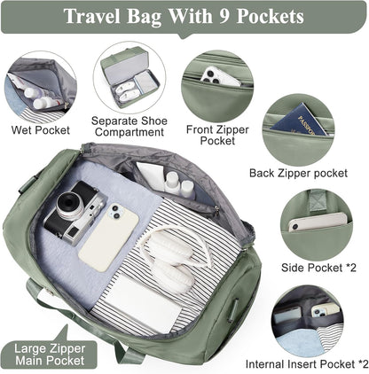 Extra Large Travel Duffle Bag, Carry-On Weekender Bags for Women Travel - Colors B