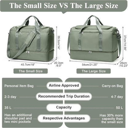 Extra Large Travel Duffle Bag, Carry-On Weekender Bags for Women Travel - Colors B