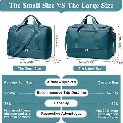 Extra Large Travel Duffle Bag, Carry-On Weekender Bags for Women Travel - Colors B
