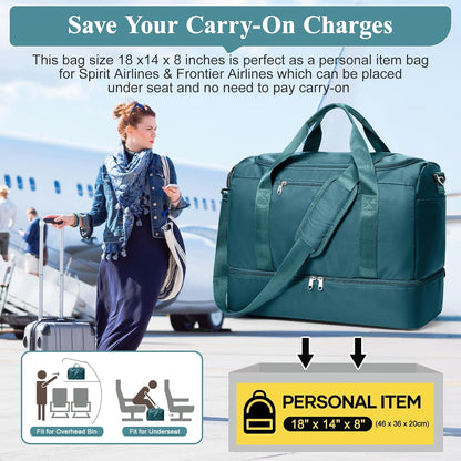 Extra Large Travel Duffle Bag, Carry-On Weekender Bags for Women Travel - Colors B