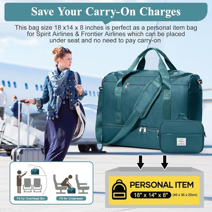 Extra Large Travel Duffle Bag, Carry-On Weekender Bags for Women Travel - Colors B