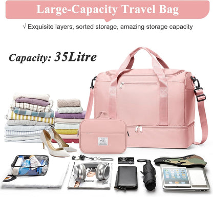 Extra Large Travel Duffle Bag, Carry-On Weekender Bags for Women Travel - Colors B