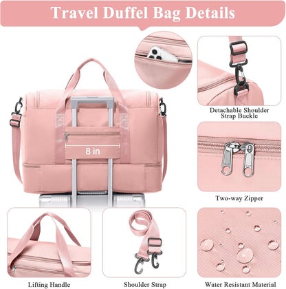 Extra Large Travel Duffle Bag, Carry-On Weekender Bags for Women Travel - Colors B