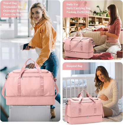 Extra Large Travel Duffle Bag, Carry-On Weekender Bags for Women Travel - Colors B