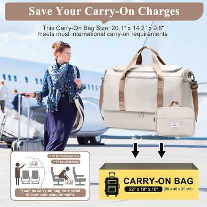 Extra Large Travel Duffle Bag, Carry-On Weekender Bags for Women Travel - Colors B