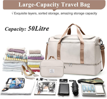 Extra Large Travel Duffle Bag, Carry-On Weekender Bags for Women Travel - Colors B