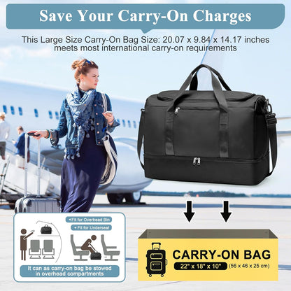 Extra Large Travel Duffle Bag, Carry-On Weekender Bags for Women Travel - Colors B