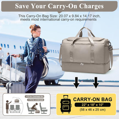 Extra Large Travel Duffle Bag, Carry-On Weekender Bags for Women Travel - Colors B