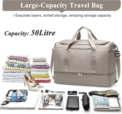 Extra Large Travel Duffle Bag, Carry-On Weekender Bags for Women Travel - Colors B