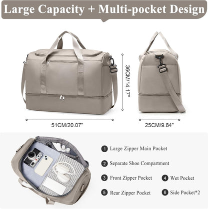 Extra Large Travel Duffle Bag, Carry-On Weekender Bags for Women Travel - Colors B