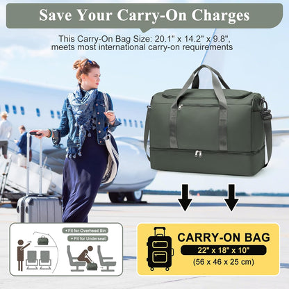 Extra Large Travel Duffle Bag, Carry-On Weekender Bags for Women Travel - Colors B