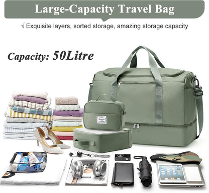 Extra Large Travel Duffle Bag, Carry-On Weekender Bags for Women Travel - Colors B