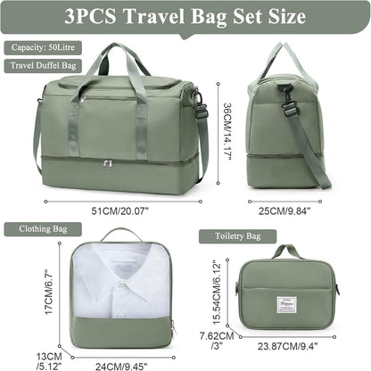 Extra Large Travel Duffle Bag, Carry-On Weekender Bags for Women Travel - Colors B