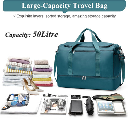 Extra Large Travel Duffle Bag, Carry-On Weekender Bags for Women Travel - Colors B