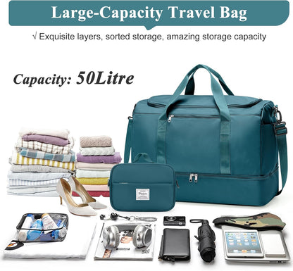 Extra Large Travel Duffle Bag, Carry-On Weekender Bags for Women Travel - Colors B