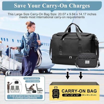 Extra Large Travel Duffle Bag, Carry-On Weekender Bags for Women Travel - Colors B