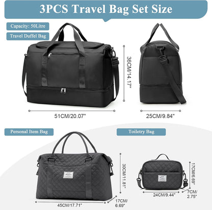 Extra Large Travel Duffle Bag, Carry-On Weekender Bags for Women Travel - Colors B