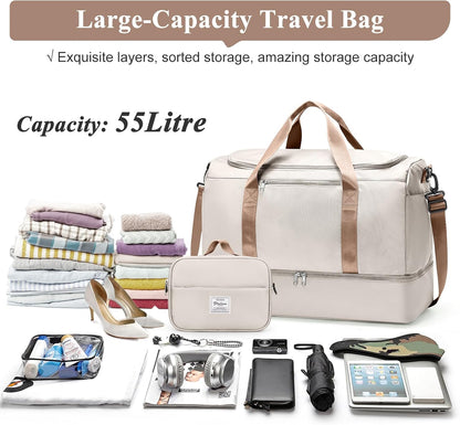 Extra Large Travel Duffle Bag, Carry-On Weekender Bags for Women Travel - Colors B