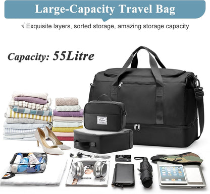 Extra Large Travel Duffle Bag, Carry-On Weekender Bags for Women Travel - Colors B