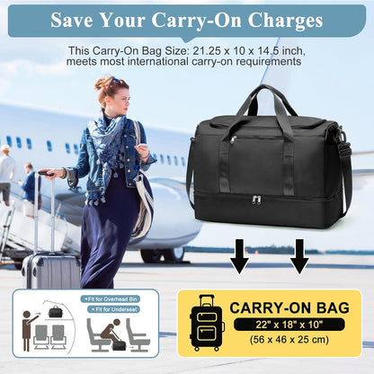 Extra Large Travel Duffle Bag, Carry-On Weekender Bags for Women Travel - Colors B