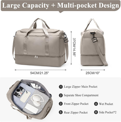 Extra Large Travel Duffle Bag, Carry-On Weekender Bags for Women Travel - Colors B