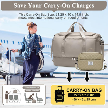Extra Large Travel Duffle Bag, Carry-On Weekender Bags for Women Travel - Colors B