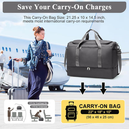 Extra Large Travel Duffle Bag, Carry-On Weekender Bags for Women Travel - Colors B