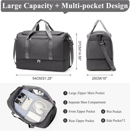 Extra Large Travel Duffle Bag, Carry-On Weekender Bags for Women Travel - Colors B