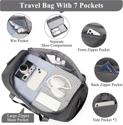 Extra Large Travel Duffle Bag, Carry-On Weekender Bags for Women Travel - Colors B