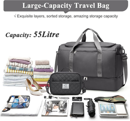 Extra Large Travel Duffle Bag, Carry-On Weekender Bags for Women Travel - Colors B