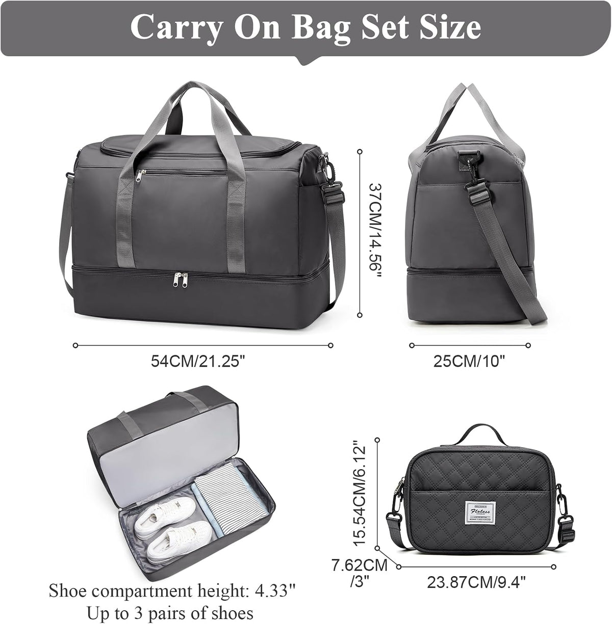 Extra Large Travel Duffle Bag, Carry-On Weekender Bags for Women Travel - Colors B
