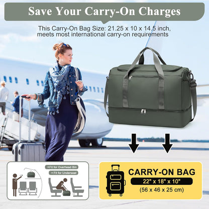 Extra Large Travel Duffle Bag, Carry-On Weekender Bags for Women Travel - Colors B