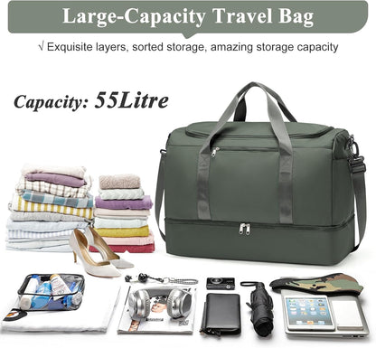 Extra Large Travel Duffle Bag, Carry-On Weekender Bags for Women Travel - Colors B
