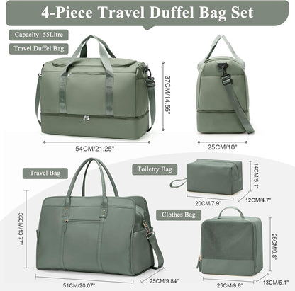 Extra Large Travel Duffle Bag, Carry-On Weekender Bags for Women Travel - Colors B
