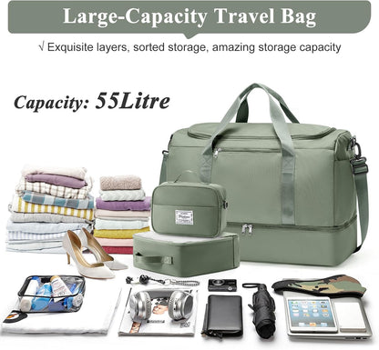 Extra Large Travel Duffle Bag, Carry-On Weekender Bags for Women Travel - Colors B