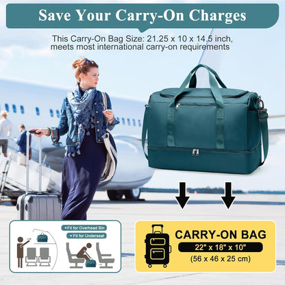 Extra Large Travel Duffle Bag, Carry-On Weekender Bags for Women Travel - Colors B