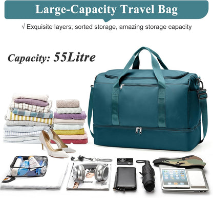 Extra Large Travel Duffle Bag, Carry-On Weekender Bags for Women Travel - Colors B